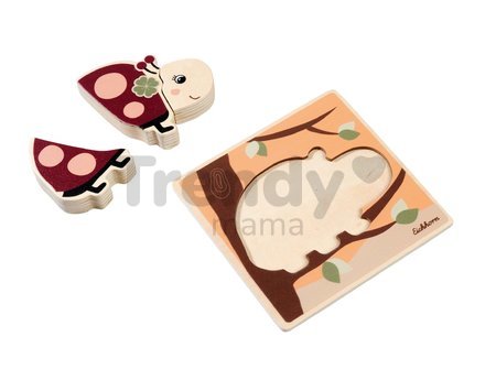 Drevené vkladacie puzzle zvieratká EH Inlay puzzle Eichhorn 7 rôznych druhov 4 dieliky od 12 mes