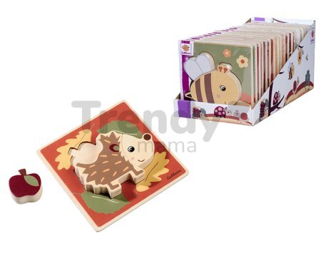 Drevené vkladacie puzzle zvieratká EH Inlay puzzle Eichhorn 7 rôznych druhov 4 dieliky od 12 mes