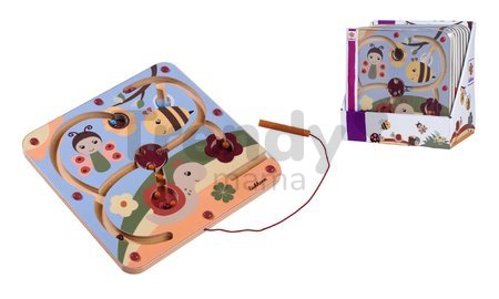 Drevená magnetická hra Magnetic Maze Game Eichhorn labyrint so 4 dráhami s motívom zvieratiek