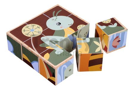 Drevené puzzle kocky zvieratká Picture Cube Eichhorn 9 dielov so 6 motívmi