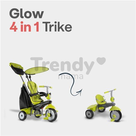 Trojkolka Glow Touch Steering 4v1 Black&Green smarTrike zeleno-čierna od 10 mes