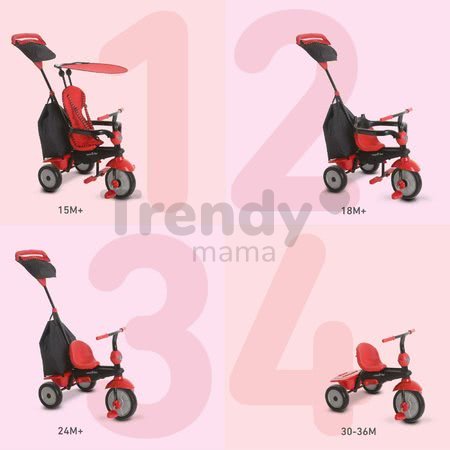 Trojkolka Glow Touch Steering 4v1 Black&Red smarTrike červeno-čierna od 10 mes