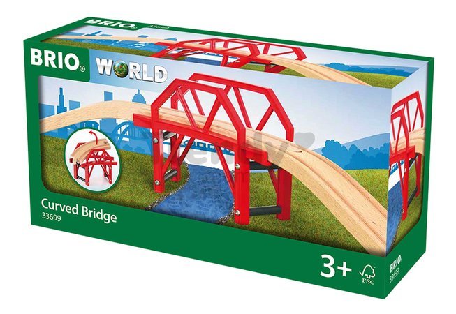 Drevený most so zákrutou Curved Bridge BRIO 4 diely od 3 rokov BRIO6993