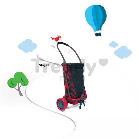 Trojkolka Go Touch Steering smarTrike s nákupným vozíkom čierno-červená od 10 mes