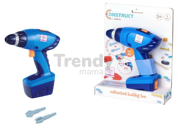 Vŕtačka mechanická k dreveným stavebniciam Construct Drill Machine Eichhorn s 2 nadstavcami od 3 rokov EH7001