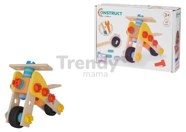 Drevená stavebnica motorka Construct Mini Bike Eichhorn 1 model 47 dielov od 3 rokov EH7002