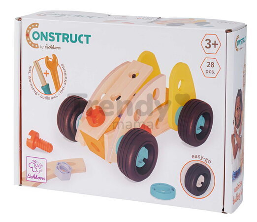 Drevená stavebnica autíčko Construct Mini Racer Eichhorn 1 model 28 dielov od 3 rokov EH7004