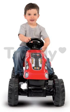Traktor na šliapanie RX Bull Smoby s prívesom červený