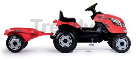 Traktor na šliapanie RX Bull Smoby s prívesom červený