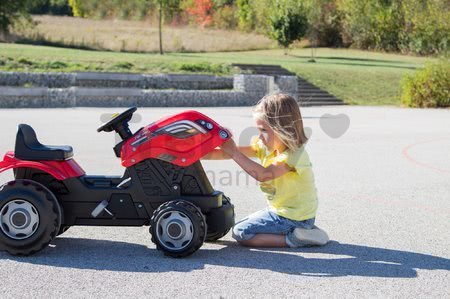 Traktor na šliapanie RX Bull Smoby s prívesom červený