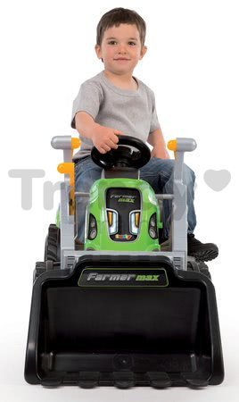 Traktor s nakladačom Farmer Max Smoby zelený s prívesom na šľapanie