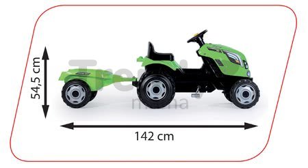 Traktor na šliapanie RX Bull Smoby s prívesom zelený