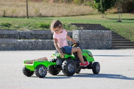 Traktor na šliapanie RX Bull Smoby s prívesom zelený