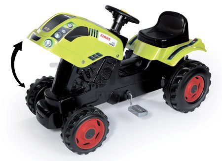 Traktor na šliapanie Claas Farmer XL Žaba Smoby s prívesom zelený