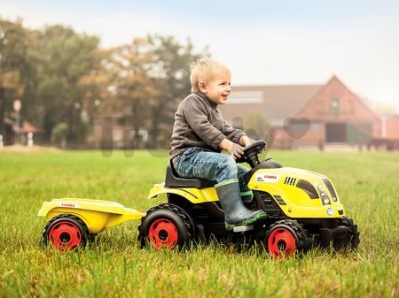 Traktor na šliapanie Claas Farmer XL Žaba Smoby s prívesom zelený