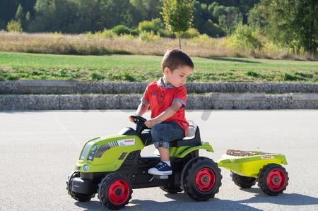 Traktor na šliapanie Claas Farmer XL Žaba Smoby s prívesom zelený