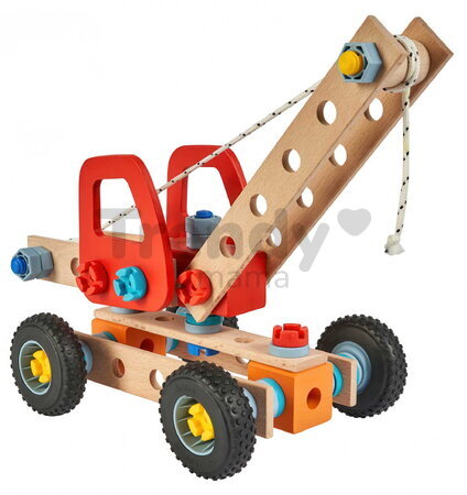 Drevená stavebnica žeriav Construct Crane Vehicle Eichhorn 1 model 73 dielov od 4 rokov EH7102