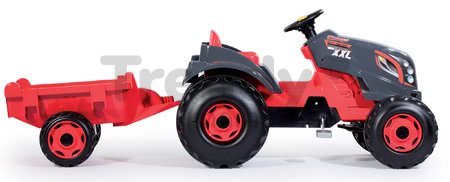 Traktor šliapací Stronger XXL Smoby s prívesom šedo-červený