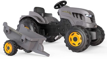 Traktor na šľapanie a príves Stronger XXL Tractor+Trailer Smoby s polohovateľným sedadlom a zvukom na volante 161 cm