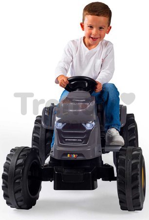 Traktor na šľapanie a príves Stronger XXL Tractor+Trailer Smoby s polohovateľným sedadlom a zvukom na volante 161 cm