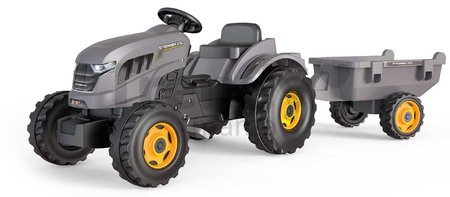 Traktor na šľapanie a príves Stronger XXL Tractor+Trailer Smoby s polohovateľným sedadlom a zvukom na volante 161 cm