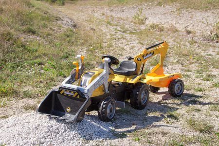 Traktor s bagrom a nakladačom Builder Max Smoby s vlekom na šliapanie