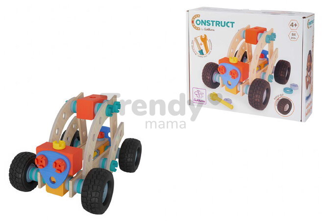 Drevená stavebnica štvorkolka Construct Buggy Eichhorn 1 model 84 dielov od 4 rokov EH7200