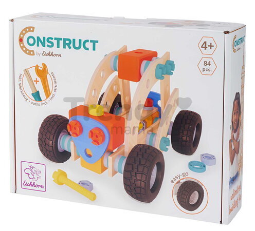 Drevená stavebnica štvorkolka Construct Buggy Eichhorn 1 model 84 dielov od 4 rokov EH7200