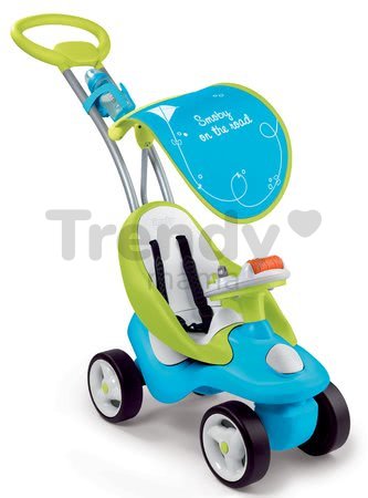 Odrážadlo Bubble Go 2v1 Smoby so slnečníkom a elektronickým volantom modro-zelené od 6 mes