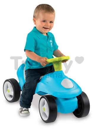 Odrážadlo Bubble Go 2v1 Smoby so slnečníkom a elektronickým volantom modro-zelené od 6 mes
