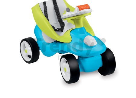 Odrážadlo Bubble Go 2v1 Smoby so slnečníkom a elektronickým volantom modro-zelené od 6 mes