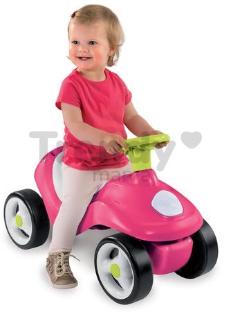 Odrážadlo Bubble Go 2v1 Smoby so slnečníkom a elektronickým volantom ružovo-zelené od 6 mes