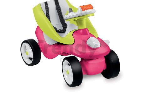Odrážadlo Bubble Go 2v1 Smoby so slnečníkom a elektronickým volantom ružovo-zelené od 6 mes