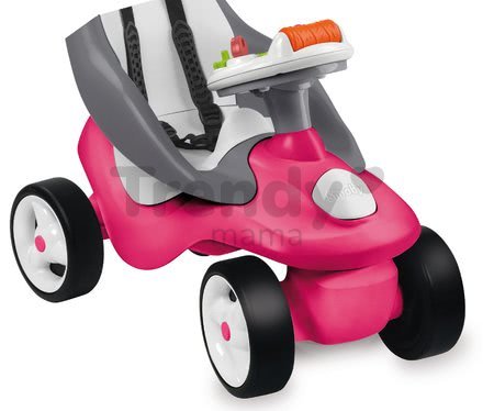 Odrážadlo Bubble Go 2v1 Smoby so slnečníkom a elektronickým volantom ružovo-zelené od 6 mes