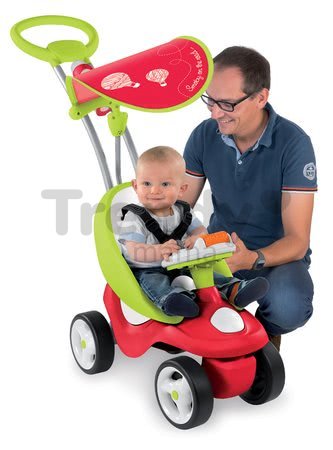 Odrážadlo Bubble Go 2v1 Smoby so slnečníkom a elektronickým volantom červeno-zelené od 6 mes