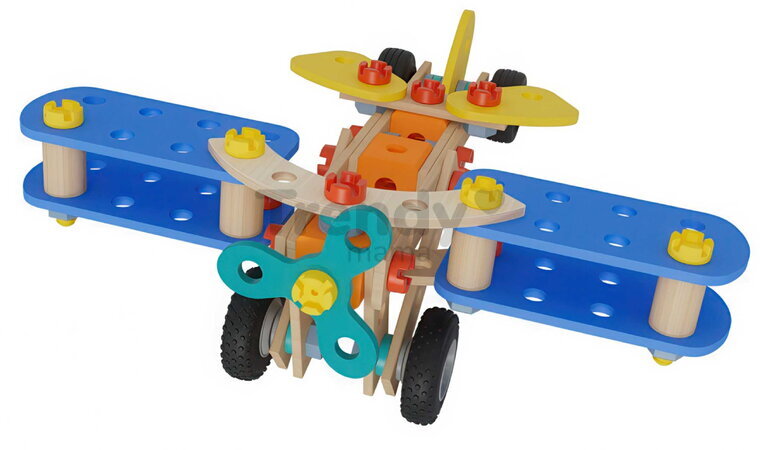 Drevená stavebnica dvojplošník Construct Biplane Eichhorn 2 modely 84 dielov od 4 rokov EH7202