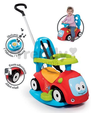 Odrážadlo s hojdačkou Maestro III Balade Smoby s elektronickým volantom červeno-modré od 6 mes