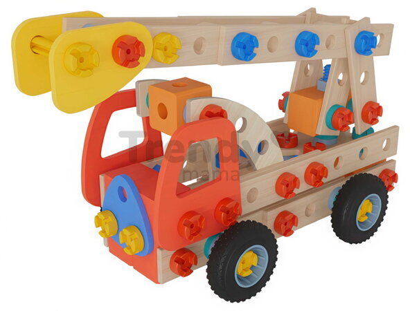 Drevená stavebnica požiarne auto Construct Fire Engine Eichhorn 2 modely 137 dielov od 5 rokov EH7204