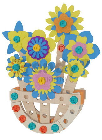 Drevená stavebnica kvety Construct Flower Pot Eichhorn 2 modely 129 dielov od 4 rokov EH7205
