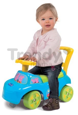 Odrážadlo a chodítko Auto 2v1 Prasiatko Peppa Pig Smoby modré od 10 mes