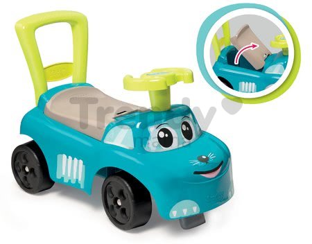 Odrážadlo a chodítko Auto Blue Ride on Smoby s úložným priestorom a opierkou od 10 mesiacov modré