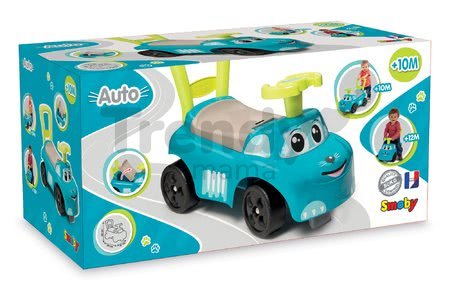 Odrážadlo a chodítko Auto Blue Ride on Smoby s úložným priestorom a opierkou od 10 mesiacov modré