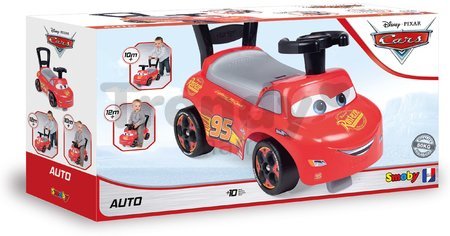 Odrážadlo a chodítko Cars Auto Ride-On Disney Smoby s opierkou a úložným priestorom od 10 mes