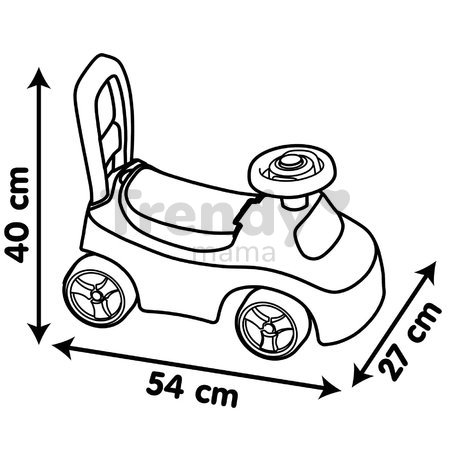 Športové odrážadlo a chodítko s funkčným klaksónom 2v1 Auto Ride On Pink Smoby ružové s otočnými kolesami a úložným priestorom pod sedadlom od 10 mes