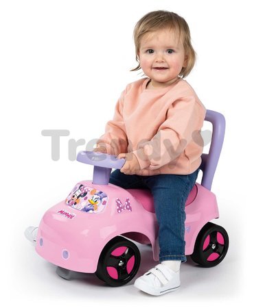 Odrážadlo a chodítko 2v1 Minnie Auto Ride On Smoby ergonomické s opierkou a úložným boxom pod sedadlom od 10 mes