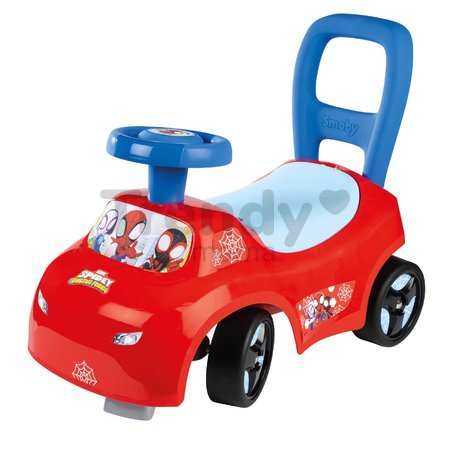 Odrážadlo a chodítko 2v1 Spidey Auto Ride On Smoby ergonomické s opierkou a úložným boxom pod sedadlom od 10 mes