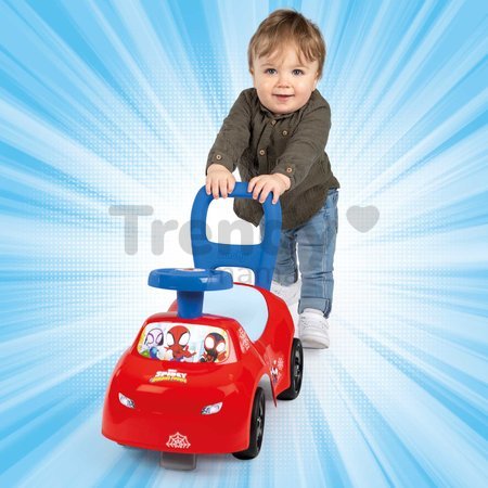 Odrážadlo a chodítko 2v1 Spidey Auto Ride On Smoby ergonomické s opierkou a úložným boxom pod sedadlom od 10 mes