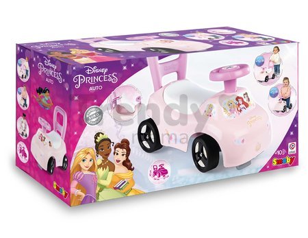 Odrážadlo a chodítko 2v1 Disney Princess Auto Ride On Smoby ergonomické s opierkou a úložným boxom pod sedadlom od 10 mes