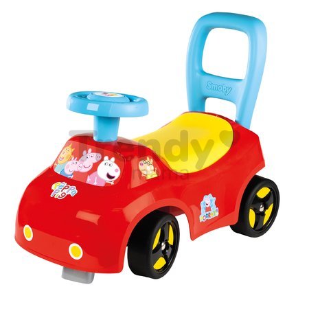 Odrážadlo a chodítko 2v1 Peppa Pig Auto Ride On Smoby ergonomické s opierkou a úložným boxom pod sedadlom od 10 mes