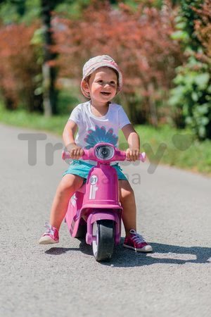 Odrážadlo motorka s reflektorom Scooter Pink Smoby s gumenými kolesami ružové od 18 mes